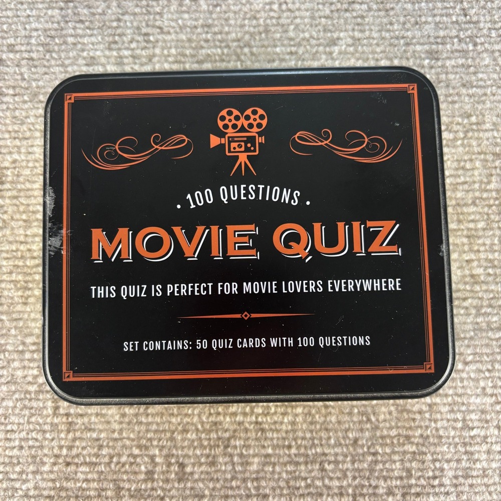 Samsonico USA Movie Quiz Trivia Game 100 Questions in Collector Tin with Timer